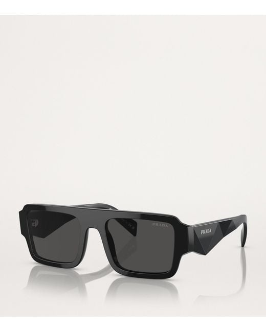 Prada Black Acetate Symbole Sunglasses for men