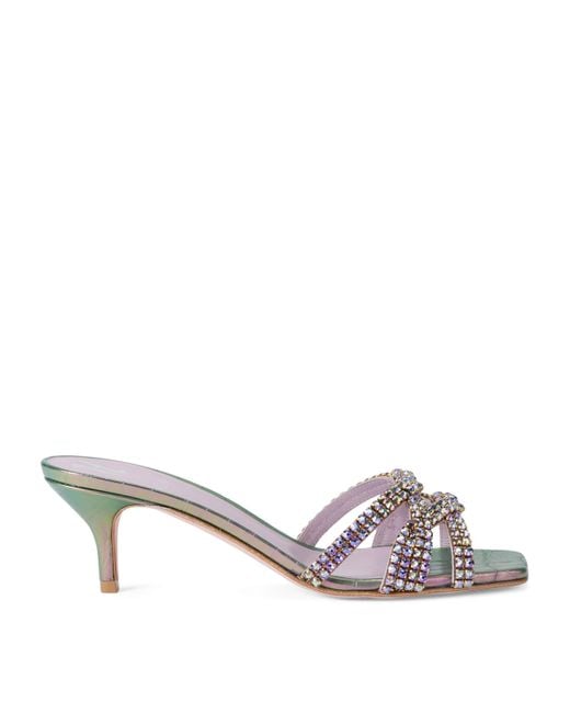 Gina Metallic Leather Twyla Heeled Mules 50