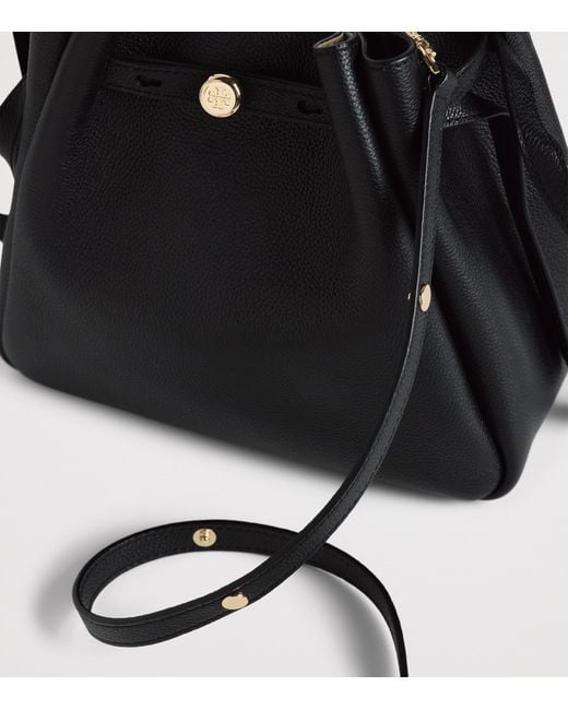 Tory Burch Black Leather Romy Bucket Bag