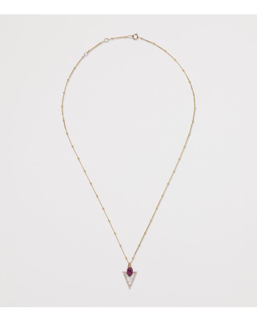 Annoushka Metallic Diamond, Rhodolite And Mother-Of-Pearl Flight Arrow Necklace