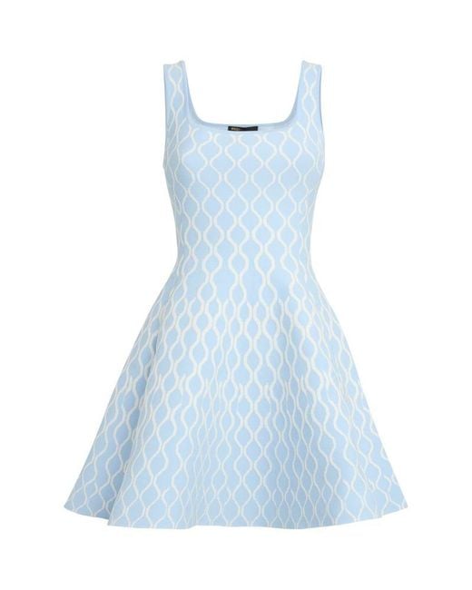 Maje Blue Jacquard Mini Dress