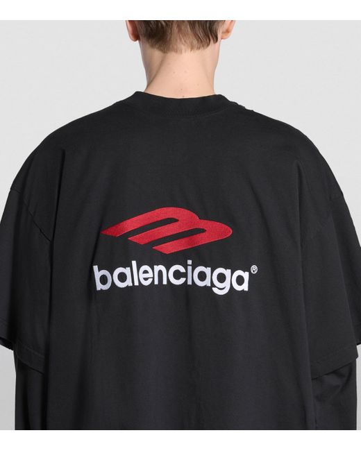 Balenciaga Oversized Logo T-Shirt in Black | Lyst Balenciaga Oversized Logo T-Shirt in Black | Lyst