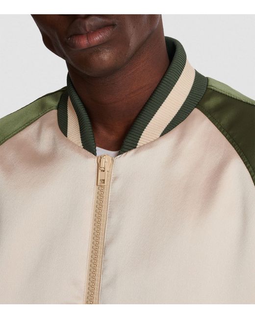 Balmain Natural Satin Signature Logo Bomber Jacket for men