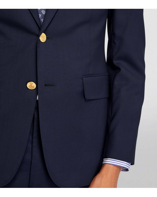 Ralph Lauren Purple Label Blue Wool Serge Gregory Tailored Jacket for men