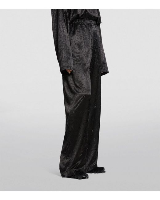 Balenciaga Black Embellished Pyjama Trousers