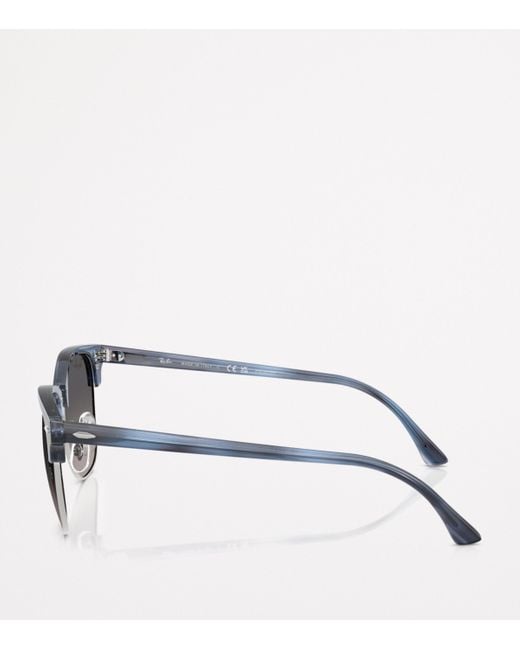 Ray-Ban Gray Rb3016 Clubmaster Square Sunglasses