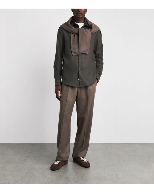 Marco Pescarolo Gray Virgin Wool-Cashmere Zenith Overshirt for men