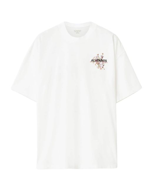 AllSaints White Organic Cotton Valen T-Shirt for men
