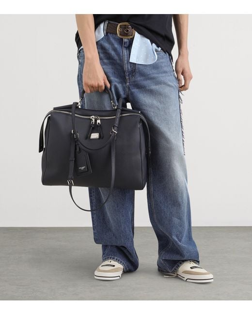 Dolce & Gabbana Black Leather-Blend Top-Handle Bag for men