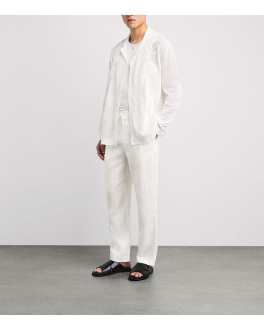 CHE White Linen Avila Drawstring Chinos for men