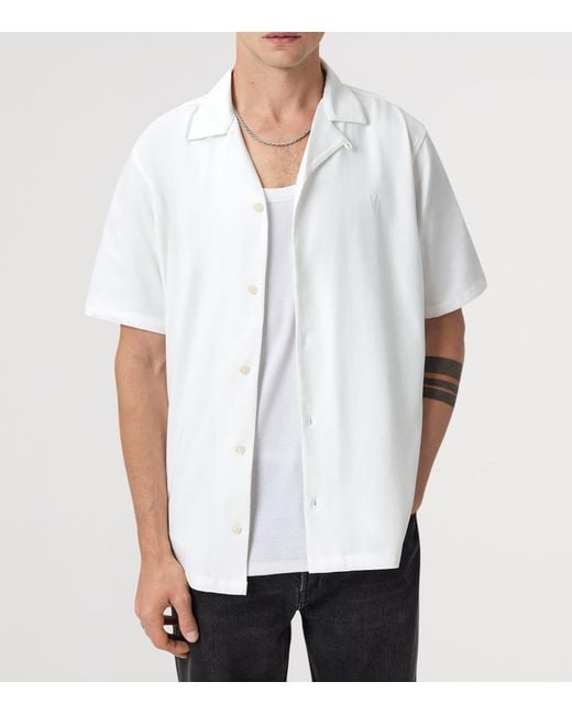 AllSaints White Cotton Hudson Shirt for men