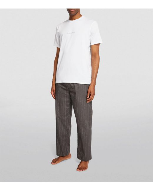Calvin Klein Gray Cotton Pure Pyjama Bottoms for men