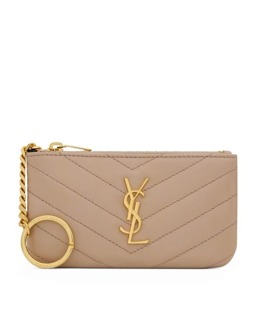 Saint Laurent Natural Small Leather Chain Wallet