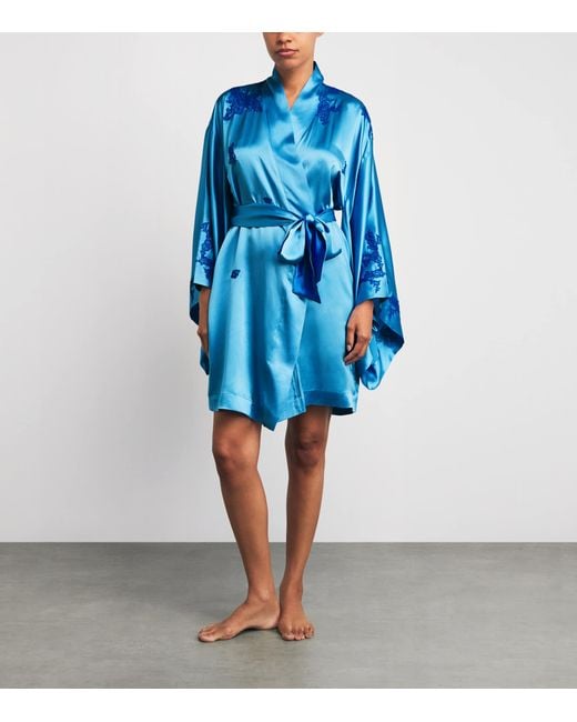 Torlowei Blue Silk Tokoni Short Kimono