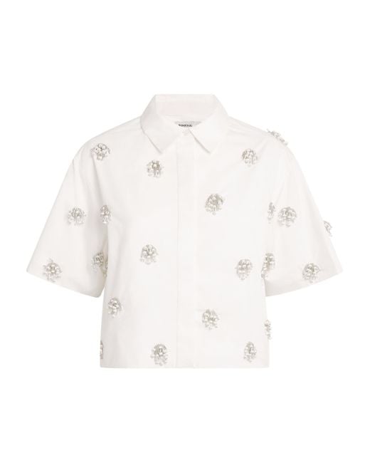 Jonathan Simkhai White Cotton Embellished Cosmo Shirt
