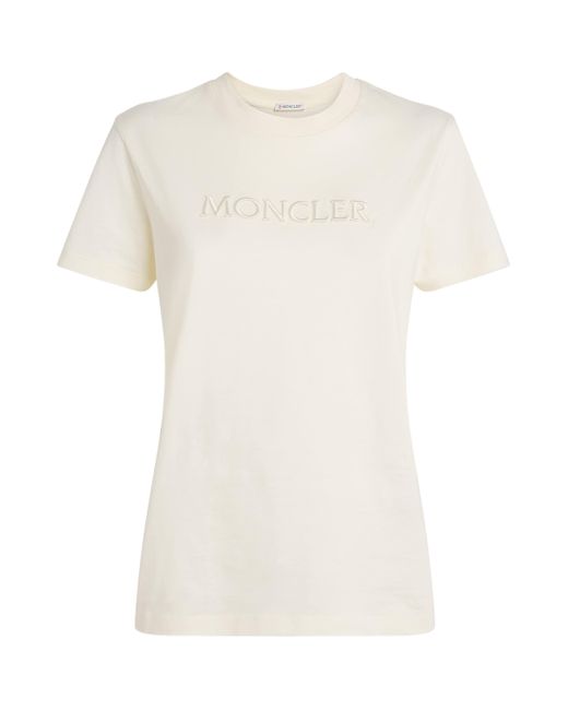 Moncler White Cotton Logo T-Shirt