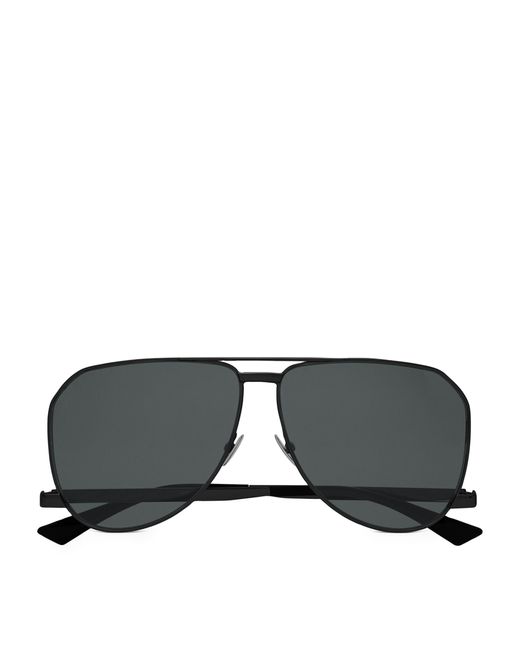 Saint Laurent Black Dust Aviator Sunglasses for men