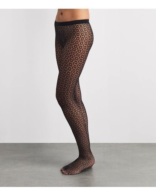 Wolford White Daisy Net Tights