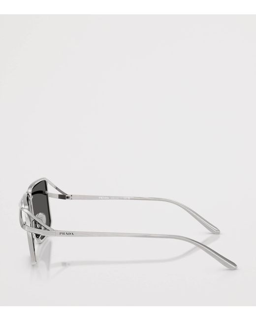Prada Gray Metal Runway Sunglasses for men
