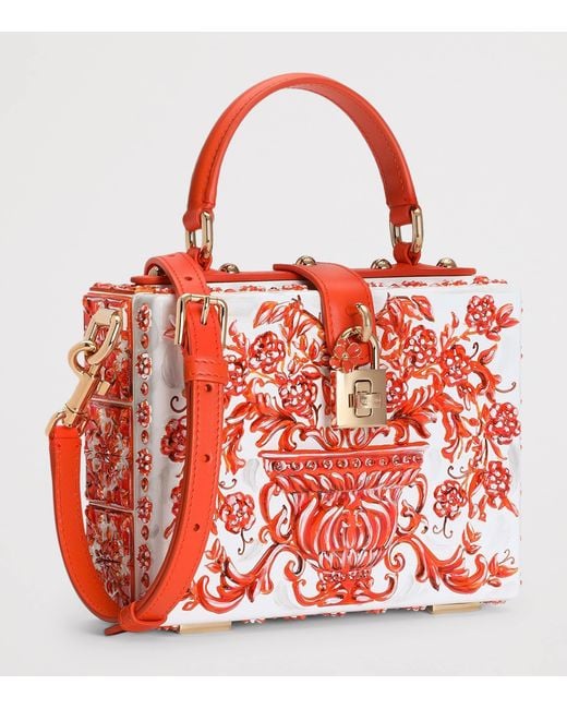 Dolce & Gabbana Red Resin Dolce Box Top-Handle Bag