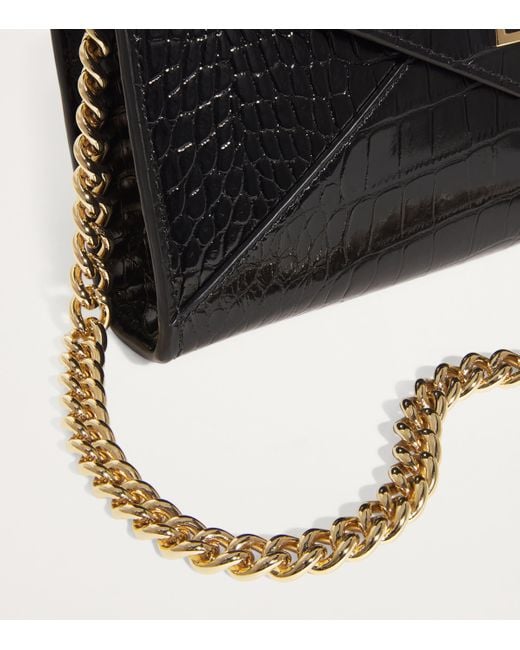 anine-bing-small-croc-embossed-elly-clutch-in-black-lyst