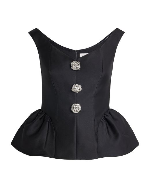 Roland Mouret Black Taffeta Peplum Top
