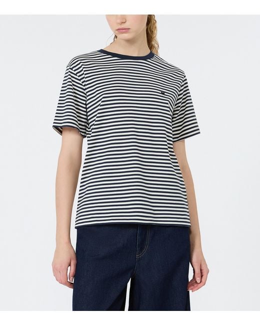 Weekend by Maxmara Blue Cotton Stripe T-Shirt