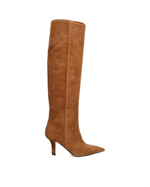 AMINA MUADDI Brown Suede Christine Knee-High Boots 80