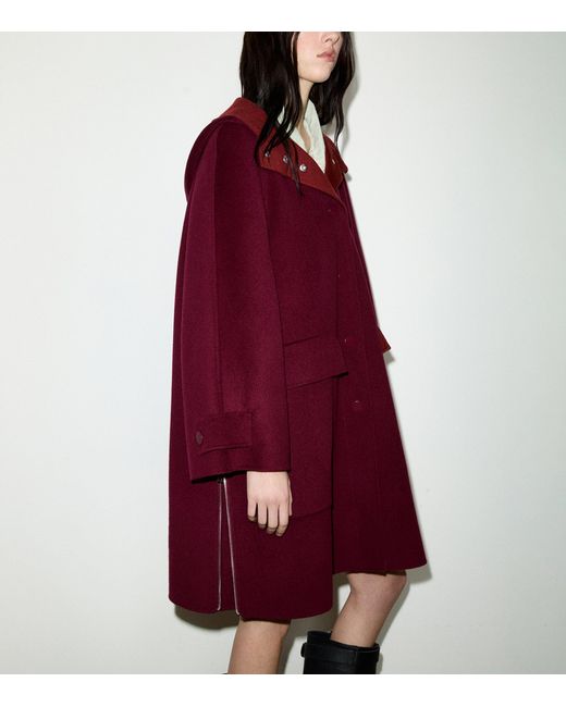 MAX&Co. Red Wool Hooded Coat