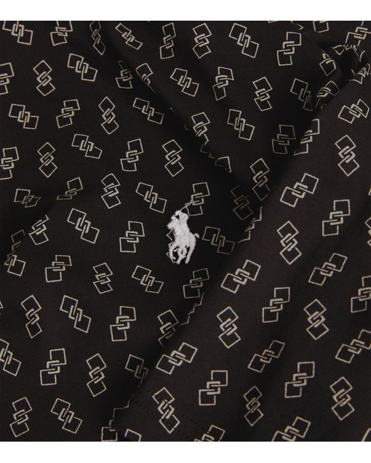 RLX Ralph Lauren Black Cotton Patterned Polo Shirt for men