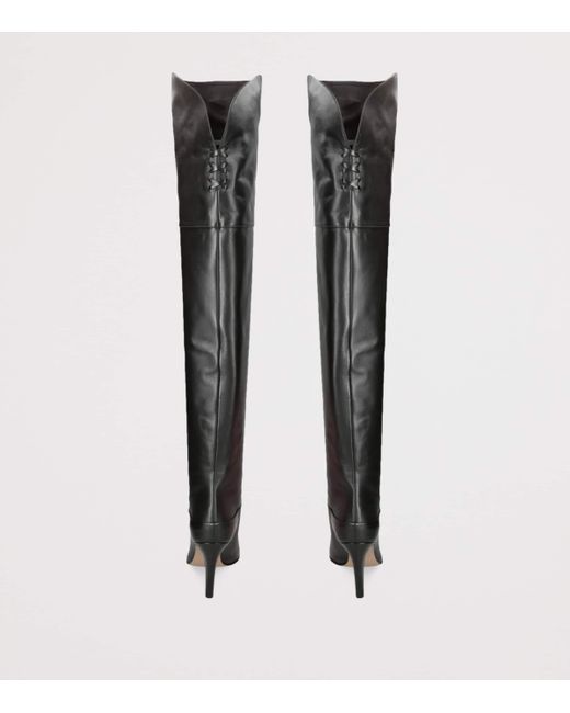 Chloé Black Leather Eve Over-The-Knee Boots 85