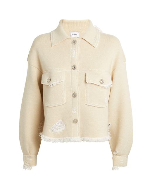 Barrie Natural Cashmere-cotton Fringe Jacket