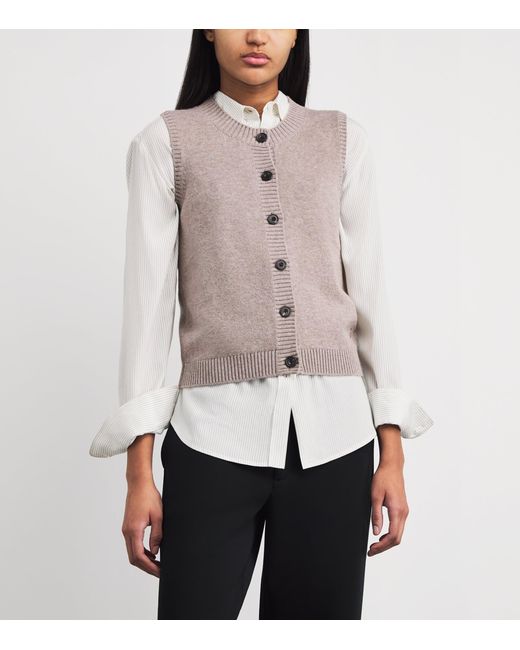 Harrods Brown Cashmere-Cotton Sweater Vest