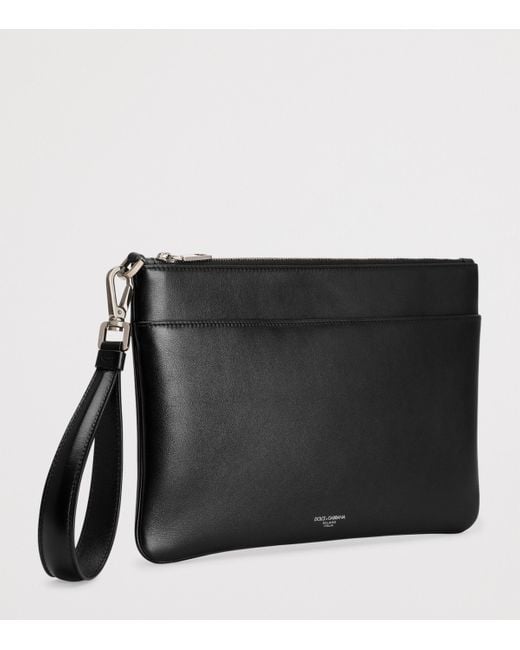 Dolce & Gabbana Black Calfskin Pouch for men