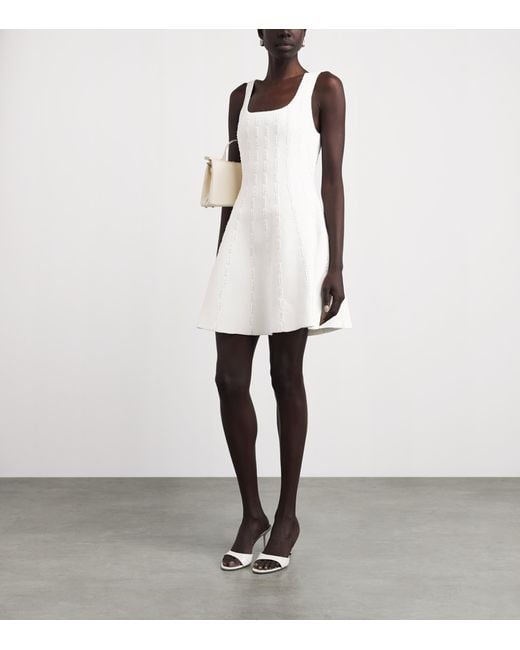 Sandro White Beaded Knit Mini Dress