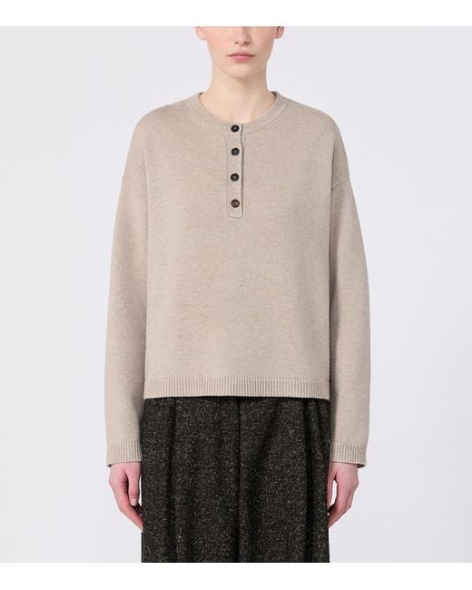 Max Mara White Wool-Cashmere Sweater