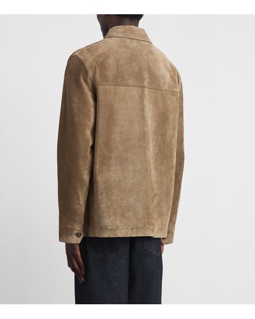 Yves Salomon Brown Suede Zip-Up Jacket for men
