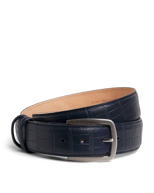 Elliot Rhodes Blue Alligator Leather Belt for men