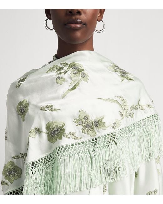 Alice + Olivia White Marlene Shawl Scarf