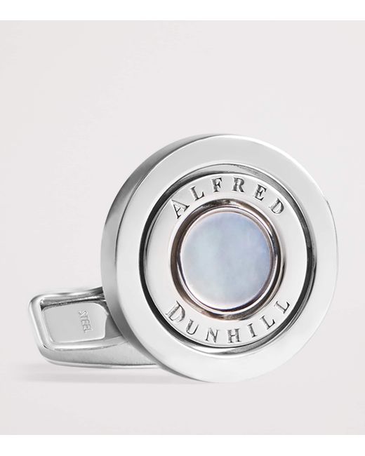 Dunhill Metallic Sterling-Mother Of Pearl Gyro Cufflinks for men