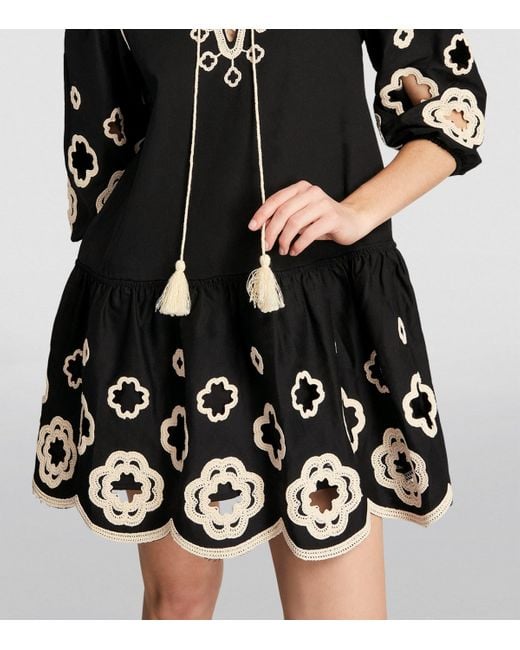 Maje Embroidered Tunic Dress in Black | Lyst