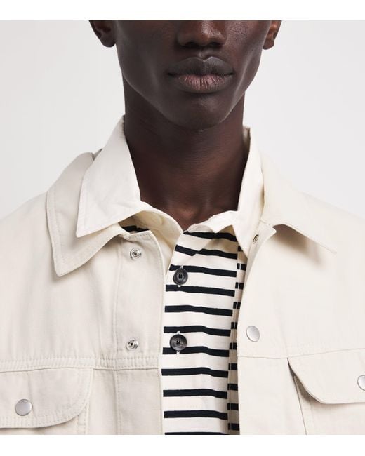 FRAME Natural Cotton Canvas Trucker Jacket for men