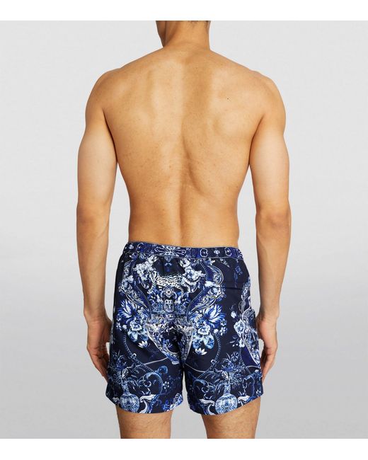 Camilla Blue Printed Tailored Swim Shorts for men