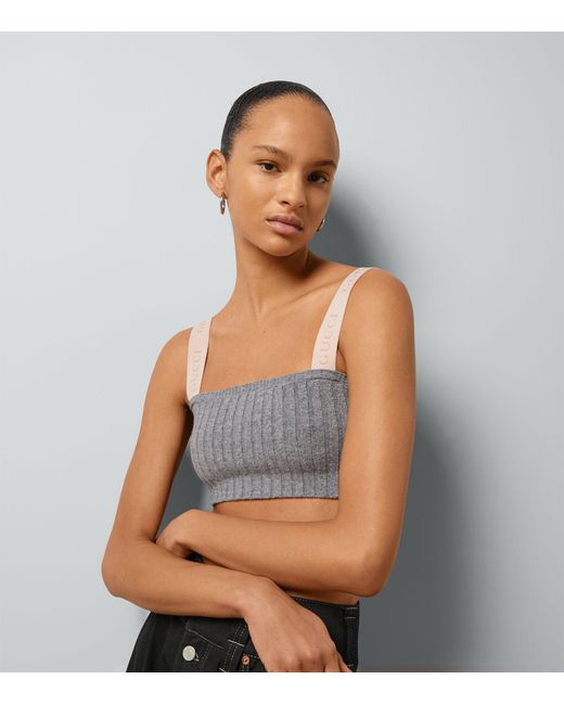 Gucci Gray Wool Cropped Tank Top