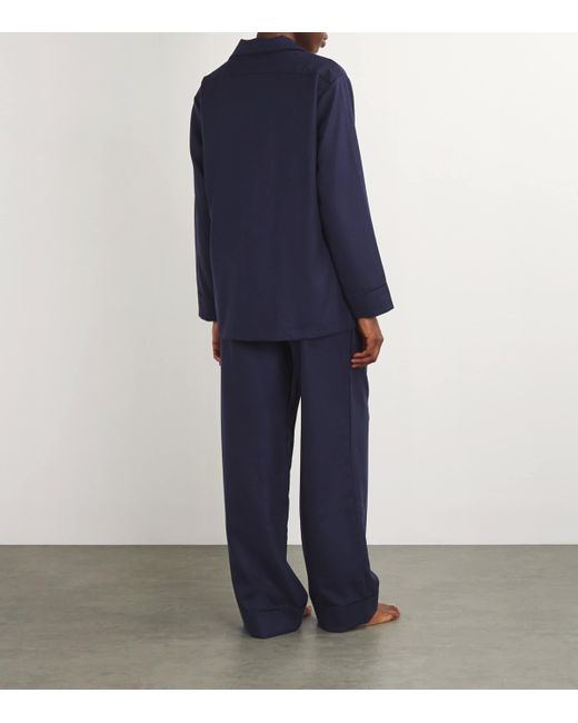 Olivia Von Halle Blue Cashmere Vanderbilt Pyjamas