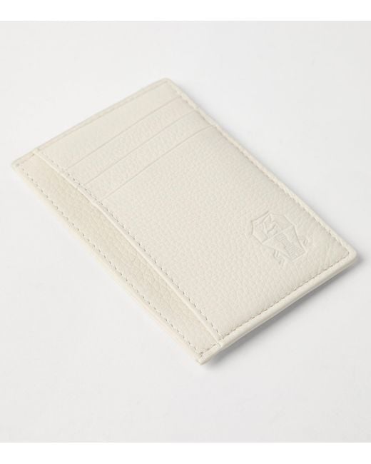 Brunello Cucinelli Natural Grained Leather Card Holder for men