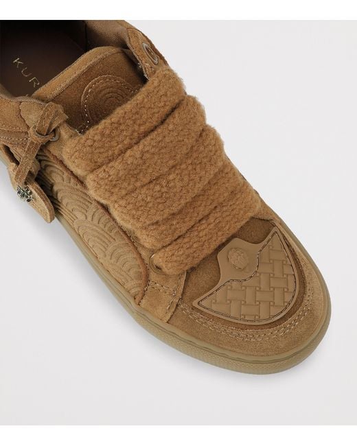 Kurt Geiger Brown Suede Southbank Tag Sneakers