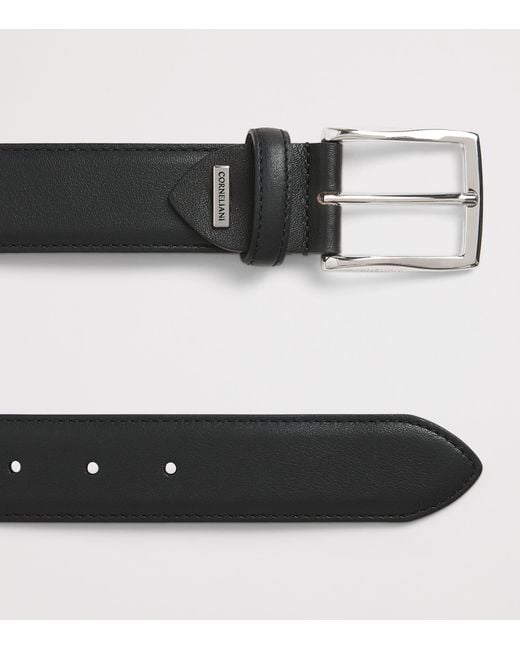 Corneliani Black Leather Belt for men