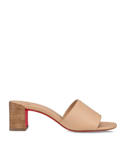 Christian Louboutin Natural Cl Leather Mules 55