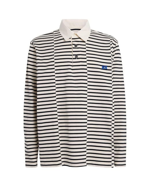 Wales Bonner Black Cotton Stripe City Polo Shirt for men